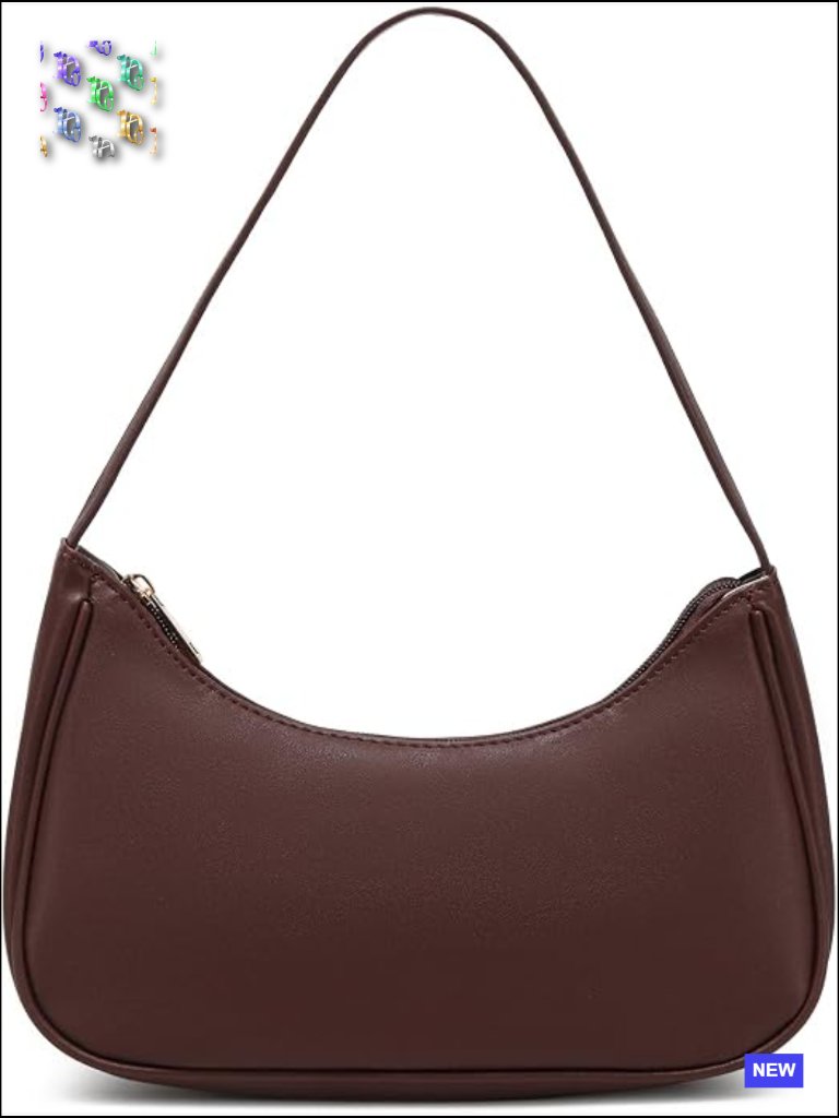 Vegan Leather Hobo Sling Tote Handbag Retro Clutch With Zipper Closure Y2k